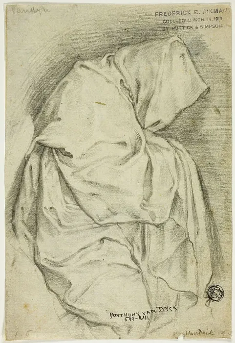 Framed Print : Draped with Hooded Figure (recto); Two Sketches of Swans in Water (verso), n.d Framed Print : Draped with Hooded Figure (recto); Two Sketches of Swans in Water (verso), n.d