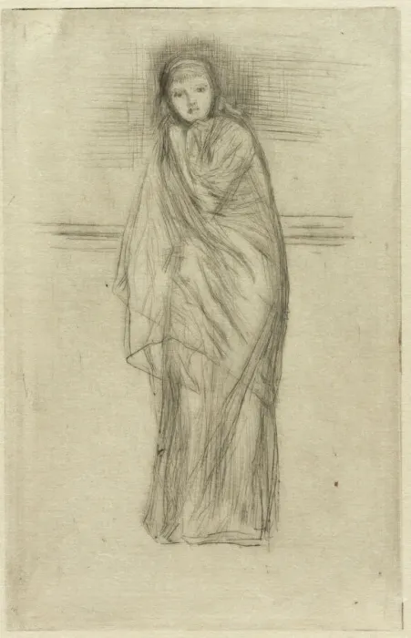 Framed Print : Draped Model, 1870. Creator: James Abbott McNeill Whistler Framed Print : Draped Model, 1870. Creator: James Abbott McNeill Whistler