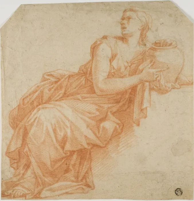 Framed Print : Draped Woman Holding Urn, n. d. Creator: Francoise Verdier Framed Print : Draped Woman Holding Urn, n. d. Creator: Francoise Verdier
