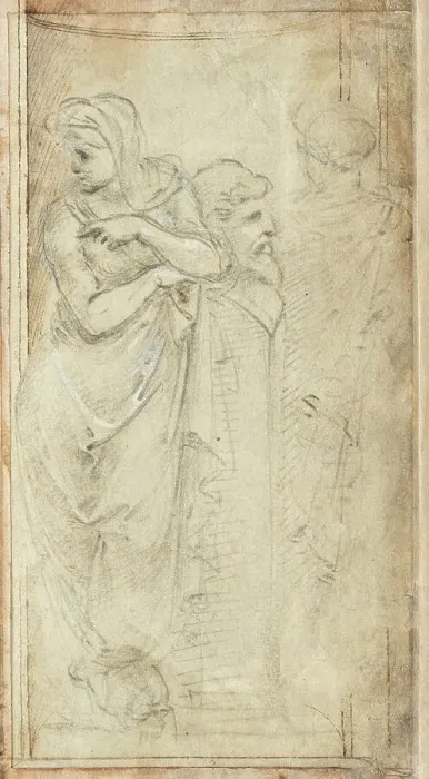 Framed Print : Two Draped Women Standing on Either Side of a Herm, 1488 / 1493. Creator: Filippino Lippi Framed Print : Two Draped Women Standing on Either Side of a Herm, 1488 / 1493. Creator: Filippino Lippi