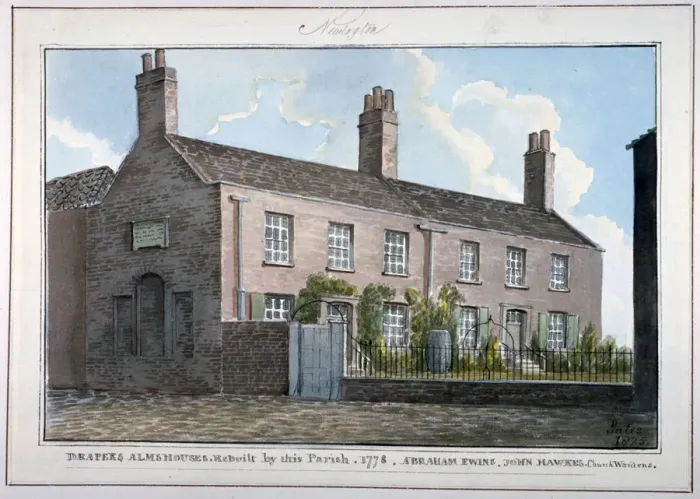 Framed Print : Drapers Almshouses, New Kent Road, Southwark, London, 1825. Artist: G Yates Framed Print : Drapers Almshouses, New Kent Road, Southwark, London, 1825. Artist: G Yates
