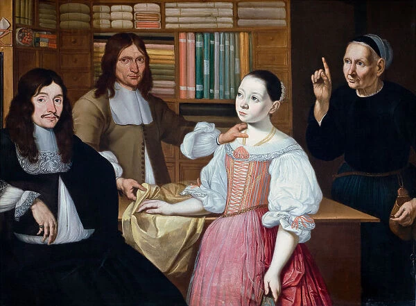 In the Drapers Shop, 1670. Artist: Bloemen, Adriaen van (active 1654-1694)
