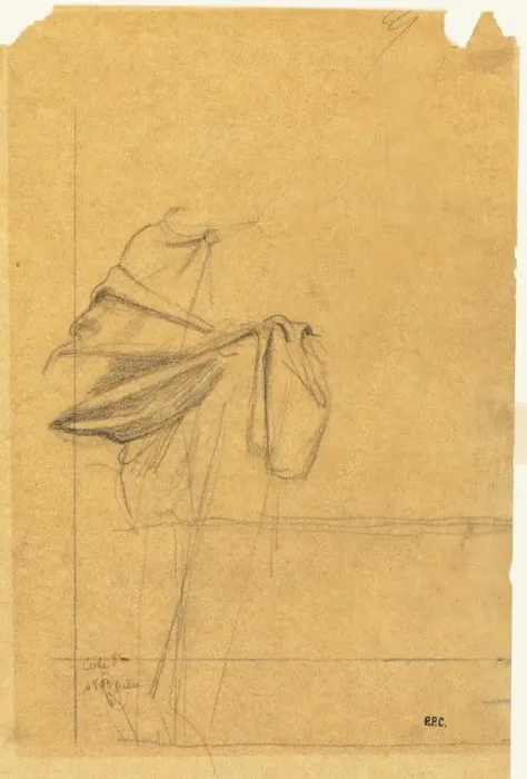Framed Print : Drapery Study, second half 1800s. Creator: Pierre Puvis de Chavannes (French, 1824-1898) Framed Print : Drapery Study, second half 1800s. Creator: Pierre Puvis de Chavannes (French, 1824-1898)