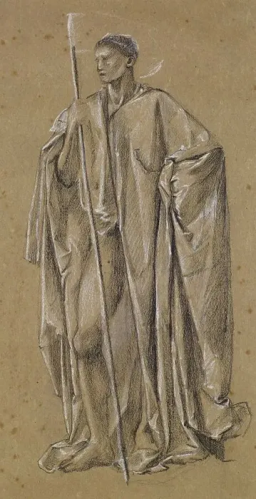 Framed Print : Drapery Study for St John the Baptist, 1865-66. Creator: Sir Edward Coley Burne-Jones Framed Print : Drapery Study for St John the Baptist, 1865-66. Creator: Sir Edward Coley Burne-Jones