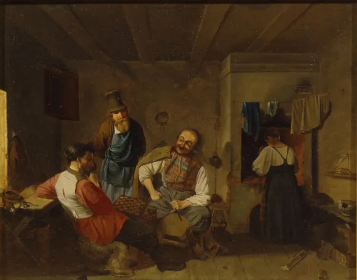 Framed Print : The Draughts Players, End of 19th cen Artist: Anonymous Framed Print : The Draughts Players, End of 19th cen Artist: Anonymous