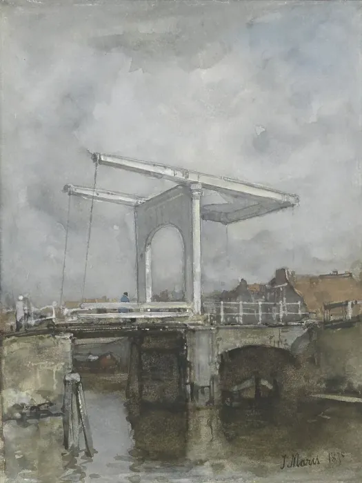 Framed Print : The Drawbridge, 1875. Creator: Jacob Henricus Maris Framed Print : The Drawbridge, 1875. Creator: Jacob Henricus Maris