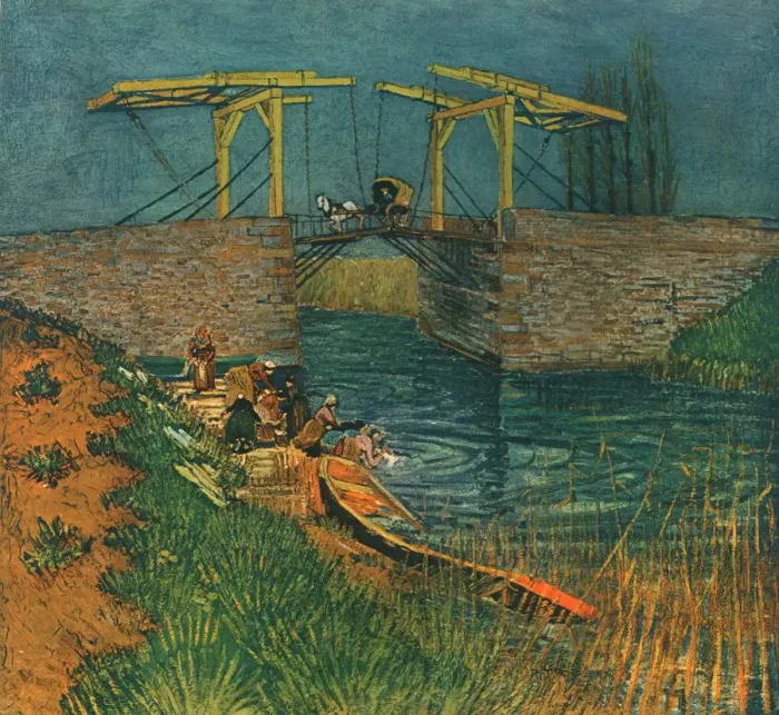 Framed Print : Drawbridge in Arles, April 1888, (1947). Creator: Vincent van Gogh Framed Print : Drawbridge in Arles, April 1888, (1947). Creator: Vincent van Gogh