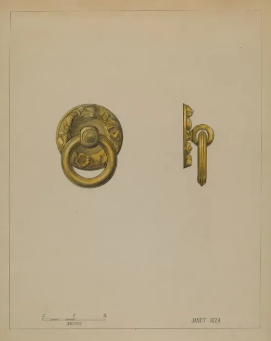 Framed Print : Drawer Pull, c. 1936. Creator: Janet Riza Framed Print : Drawer Pull, c. 1936. Creator: Janet Riza