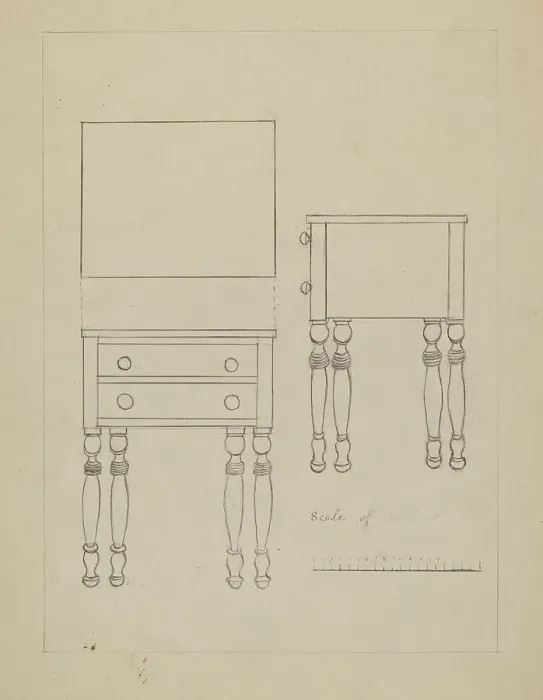 Framed Print : Two Drawer Stand, c. 1936. Creator: Edith Magnette Framed Print : Two Drawer Stand, c. 1936. Creator: Edith Magnette
