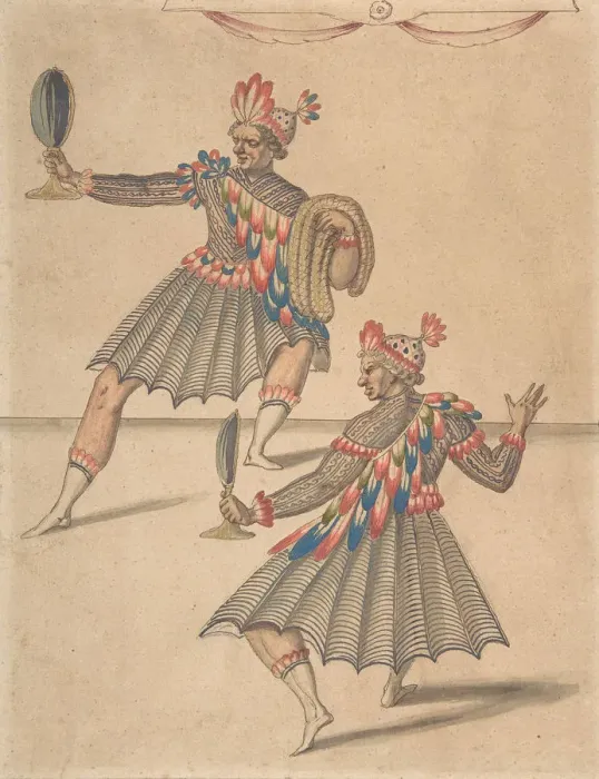Framed Print : Drawing of Two Americans for Ballet de la Douairiere de Billebahaut, 1626 Framed Print : Drawing of Two Americans for Ballet de la Douairiere de Billebahaut, 1626