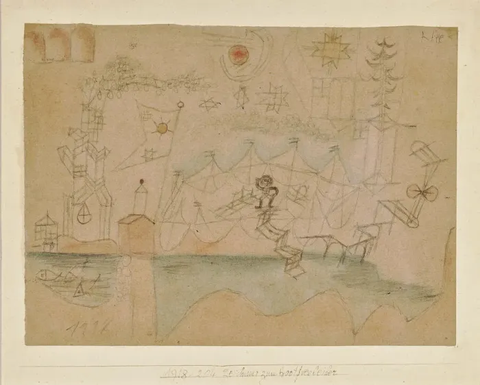 Framed Print : Drawing for the boat rental, 1918. Creator: Klee, Paul (1879-1940) Framed Print : Drawing for the boat rental, 1918. Creator: Klee, Paul (1879-1940)