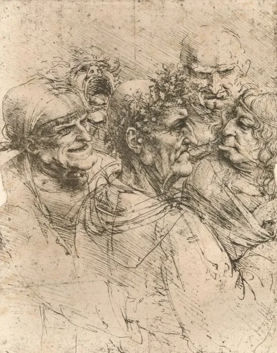 Framed Print : Drawing of caricatures, c1472-c1519 (1883). Artist: Leonardo da Vinci Framed Print : Drawing of caricatures, c1472-c1519 (1883). Artist: Leonardo da Vinci