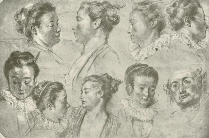 Framed Print : Drawing in Three Chalks, early 18th century, (1908). Creator: Unknown Framed Print : Drawing in Three Chalks, early 18th century, (1908). Creator: Unknown