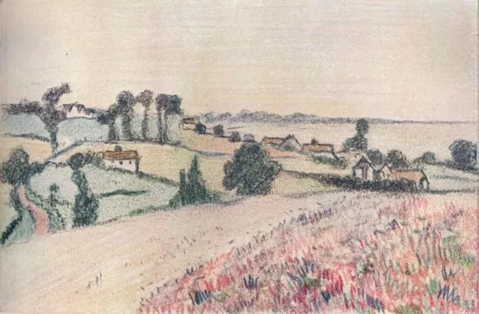 Framed Print : From a drawing in coloured chalks by Lucien Pissarro, c20th century. Artist: Lucien Pissaro Framed Print : From a drawing in coloured chalks by Lucien Pissarro, c20th century. Artist: Lucien Pissaro