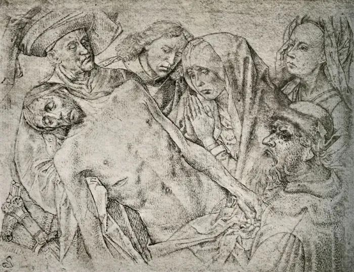 Framed Print : Drawing after the Deposition from the Cross, c1460-1480, (1908). Creator: Hugo van der Goes Framed Print : Drawing after the Deposition from the Cross, c1460-1480, (1908). Creator: Hugo van der Goes