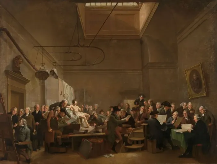Framed Print : The Drawing Gallery of the Felix Meritis Society, 1801. Creator: Adriaan De Lelie Framed Print : The Drawing Gallery of the Felix Meritis Society, 1801. Creator: Adriaan De Lelie