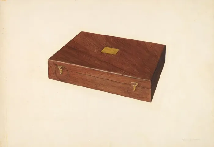 Framed Print : Drawing Instrument Box, c. 1940. Creator: Fred Hassebrock Framed Print : Drawing Instrument Box, c. 1940. Creator: Fred Hassebrock