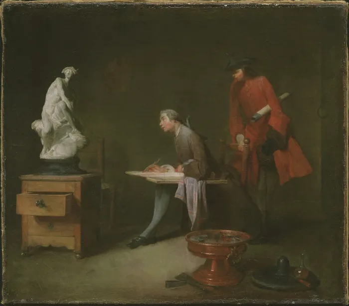 Framed Print : The Drawing Lesson, c1750. Creator: Chardin, Jean-Baptiste Simeon (1699-1779) Framed Print : The Drawing Lesson, c1750. Creator: Chardin, Jean-Baptiste Simeon (1699-1779)