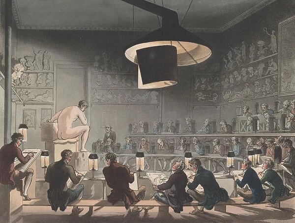 Drawing from Life at the Royal Academy, Somerset House, January 1, 1808. January 1, 1808