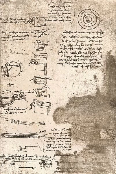 Drawing of musical instruments and other objects, c1472-c1519 (1883). Artist: Leonardo da Vinci