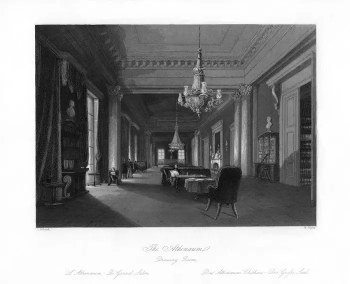 Framed Print : The Drawing Room, Athenaeum, 19th century. Artist: W Taylor Framed Print : The Drawing Room, Athenaeum, 19th century. Artist: W Taylor