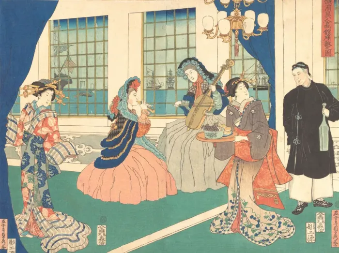 Framed Print : Drawing Room of a Foreign Business Establishment in Yokohama, 9th month, 1861 Framed Print : Drawing Room of a Foreign Business Establishment in Yokohama, 9th month, 1861