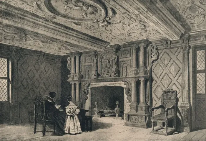 Framed Print : The drawing-room, Park Hall, Shropshire, 1915 Framed Print : The drawing-room, Park Hall, Shropshire, 1915