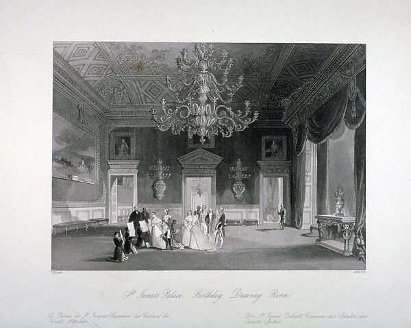 Drawing-room in St Jamess Palace, Westminster, London, c1840