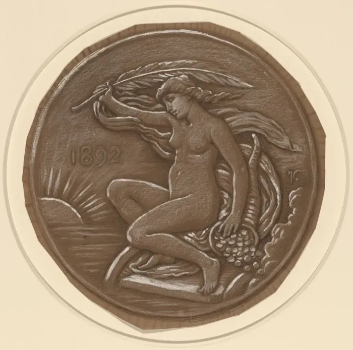 Framed Print : Drawing for Star of Fortune, 1892. Creator: Elihu Vedder Framed Print : Drawing for Star of Fortune, 1892. Creator: Elihu Vedder