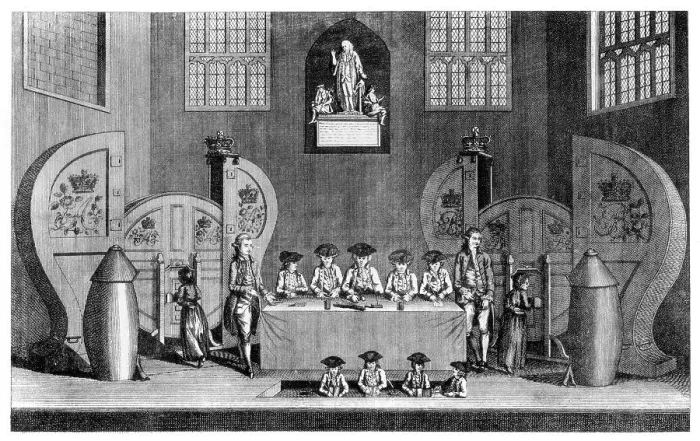 Framed Print : Drawing the State Lottery in Guildhall, City of London, 1763 (1886). Artist: William Griggs Framed Print : Drawing the State Lottery in Guildhall, City of London, 1763 (1886). Artist: William Griggs