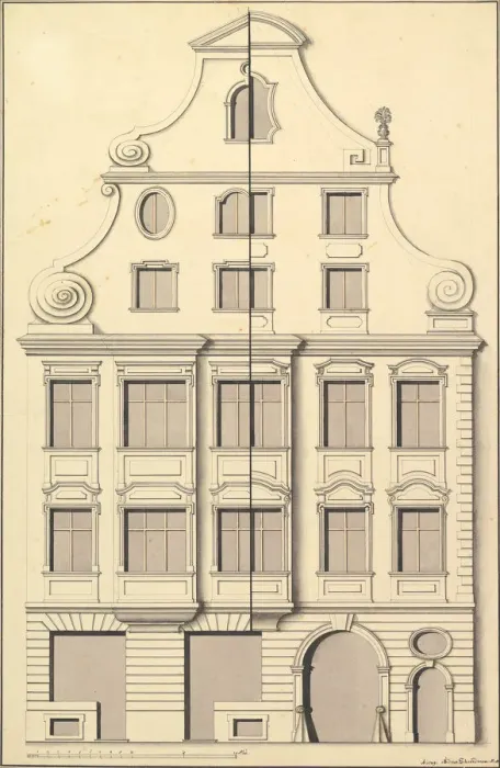 Framed Print : Drawing for the Street Elevation of a Town House, 1729. Creator: Andreas Schneidmann Framed Print : Drawing for the Street Elevation of a Town House, 1729. Creator: Andreas Schneidmann
