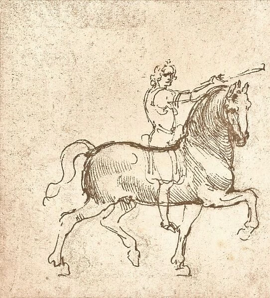Drawing of a walking horse, c1472-c1519 (1883). Artist: Leonardo da Vinci