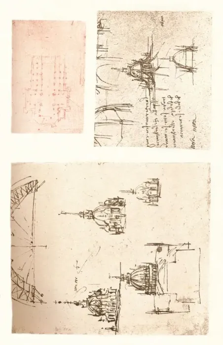 Framed Print : Three drawings of Milan Cathedral, c1472-c1519 (1883). Artist: Leonardo da Vinci Framed Print : Three drawings of Milan Cathedral, c1472-c1519 (1883). Artist: Leonardo da Vinci