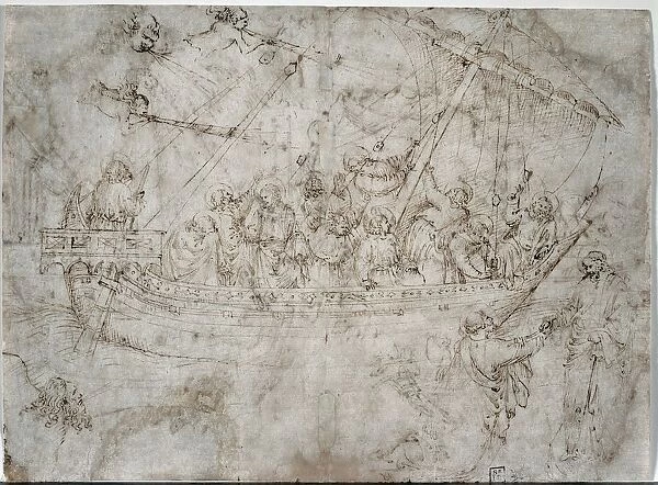 Two Drawings of Ships (verso), 1410s. Creator: Parri Spinelli (Italian, 1387-c. 1453)