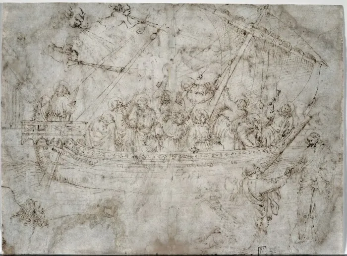 Framed Print : Two Drawings of Ships (verso), 1410s. Creator: Parri Spinelli (Italian, 1387-c. 1453) Framed Print : Two Drawings of Ships (verso), 1410s. Creator: Parri Spinelli (Italian, 1387-c. 1453)