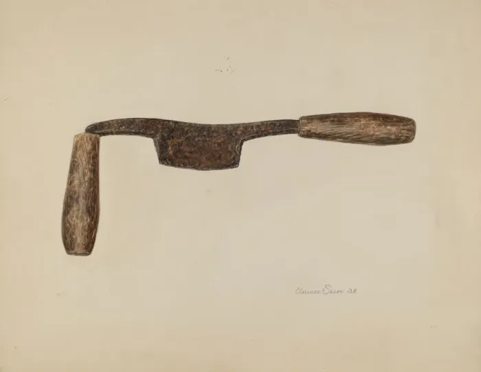 Framed Print : Drawknife, 1938. Creator: Clarence Secor Framed Print : Drawknife, 1938. Creator: Clarence Secor