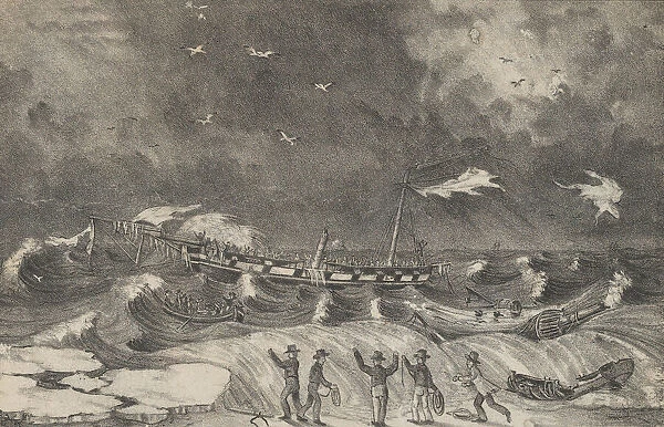 Dreadful Wreck of the Mexico on Hempstead Beach, January 2nd, 1837, 1848-56