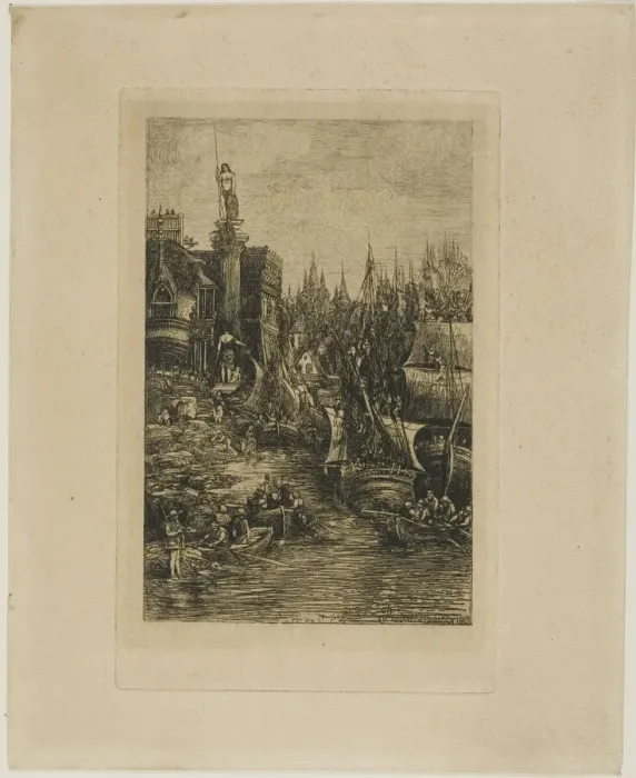 Framed Print : My Dream, 1883. Creator: Rodolphe Bresdin Framed Print : My Dream, 1883. Creator: Rodolphe Bresdin