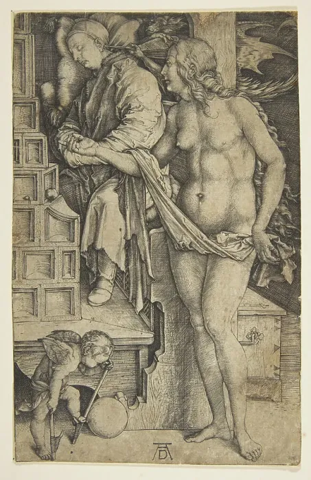 Framed Print : The Dream of the Doctor, ca. 1498. Creator: Albrecht Durer Framed Print : The Dream of the Doctor, ca. 1498. Creator: Albrecht Durer