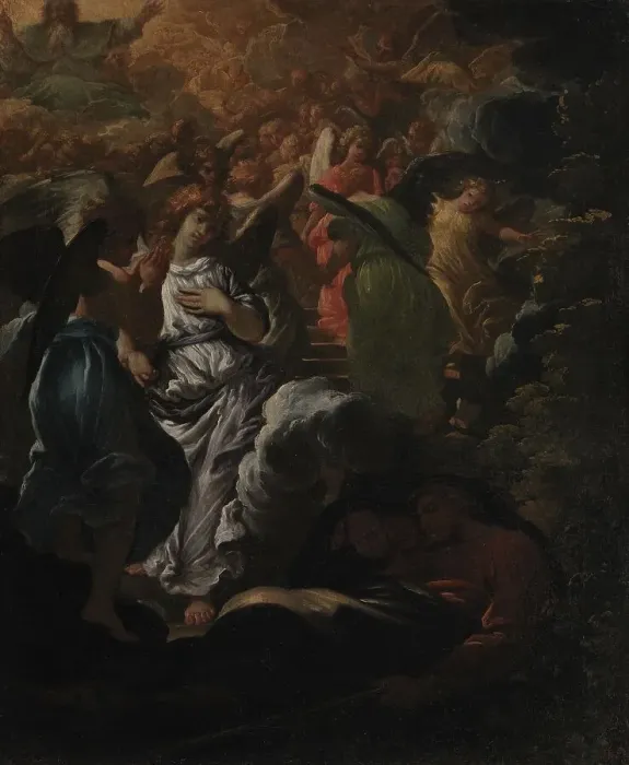 Framed Print : The Dream of Jacob, 1651-1701. Creator: Girolamo Troppa