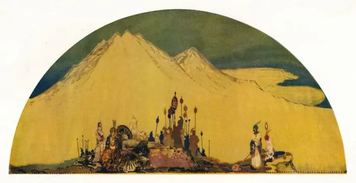Framed Print : The Dream of Maxen Wledig. Emperor of Rome, c1914. Artist: George Sheringham Framed Print : The Dream of Maxen Wledig. Emperor of Rome, c1914. Artist: George Sheringham