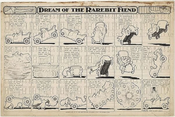 Dream of the Rarebit Fiend: Bucking Automobile, 1907. Creator: Winsor McCay