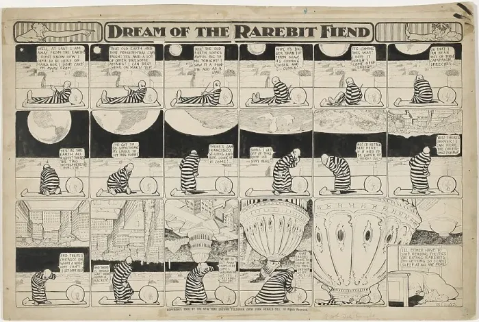 Framed Print : Dream of the Rarebit Fiend: Here Comes Washington, 1908. Creator: Winsor McCay Framed Print : Dream of the Rarebit Fiend: Here Comes Washington, 1908. Creator: Winsor McCay