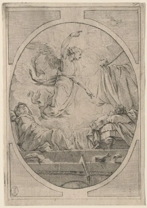 Framed Print : The Dream of Saint Joseph, c. 1730?. Creator: Unknown Framed Print : The Dream of Saint Joseph, c. 1730?. Creator: Unknown