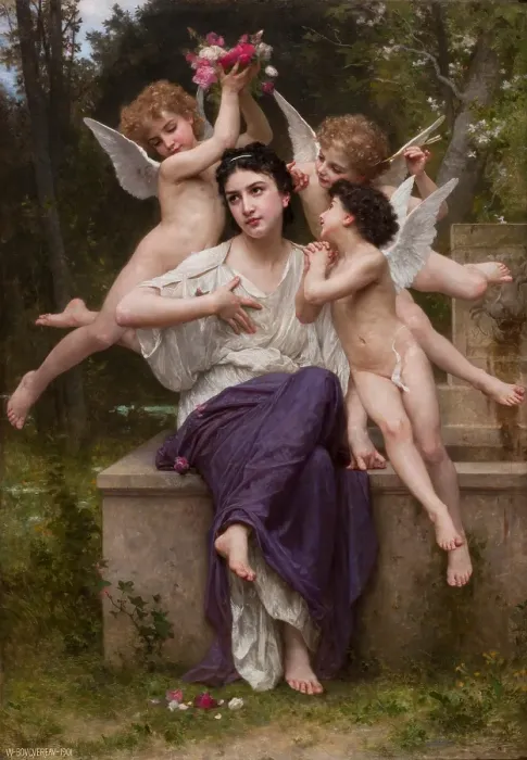 Framed Print : Dream of Spring (Reve de printemps), 1901. Creator: William-Adolphe Bouguereau Framed Print : Dream of Spring (Reve de printemps), 1901. Creator: William-Adolphe Bouguereau