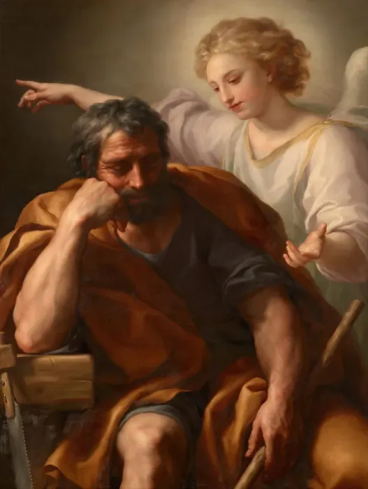 Framed Print : The Dream of St. Joseph, 1774. Artist: Mengs, Anton Raphael (1728-1779) Framed Print : The Dream of St. Joseph, 1774. Artist: Mengs, Anton Raphael (1728-1779)