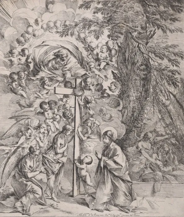 Framed Print : The dream of St Joseph, who is sleeping at the right, the Virgin and Child by a cro Framed Print : The dream of St Joseph, who is sleeping at the right, the Virgin and Child by a cro