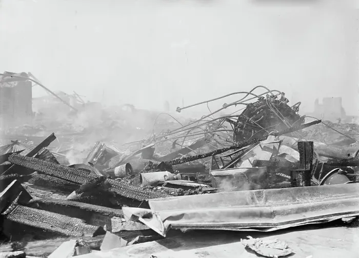 Framed Print : Dreamland burned, Coney Island, 1911. Creator: Bain News Service Framed Print : Dreamland burned, Coney Island, 1911. Creator: Bain News Service