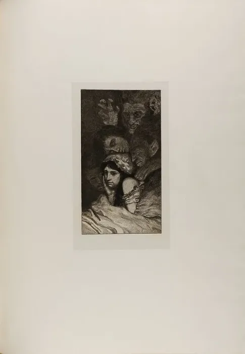 Framed Print : Dreams, plate three from A Life, 1884. Creator: Max Klinger Framed Print : Dreams, plate three from A Life, 1884. Creator: Max Klinger