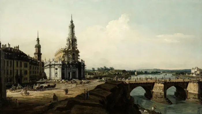 Framed Print : Dresden seen from the left banks of the river Elbe, 1748 Framed Print : Dresden seen from the left banks of the river Elbe, 1748